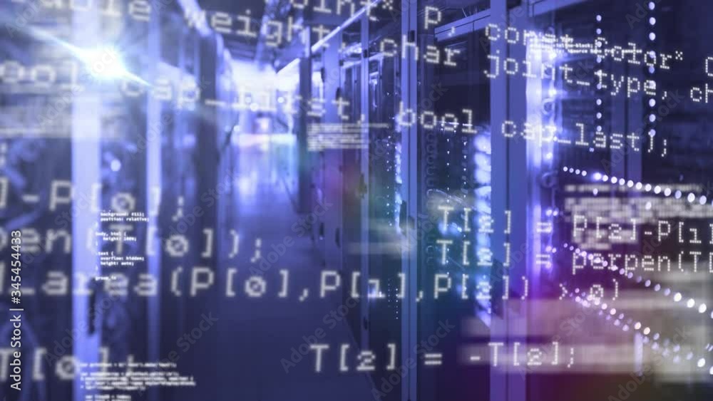 Animation of data processing and digital information flowing Animation of data processing and digital information flowing