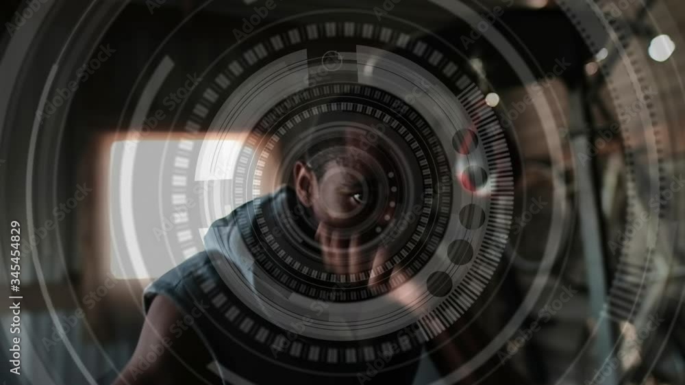 Animation of data processing with male boxer punching Animation of data processing with male boxer punching