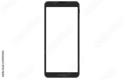 画面が白いスマホのイラスト