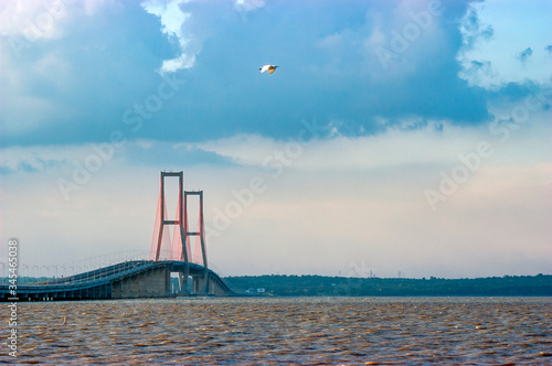 Suramadu bridge from the beach photo