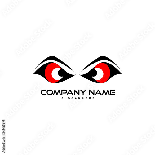 angry eyes logo design vector