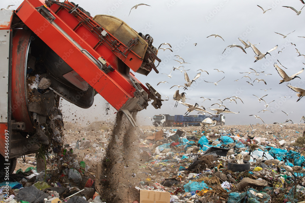 Rubbish piled on a landfill full of trash Rubbish piled on a landfill full of trash
