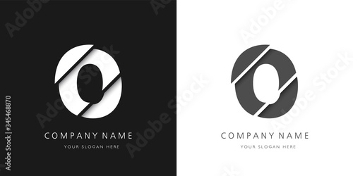 o letter modern logo broken design	
