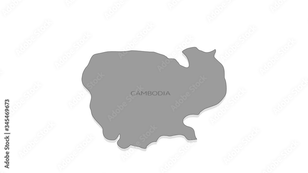 Cambodia animated map with alpha channel. Cambodia animated map with alpha channel.