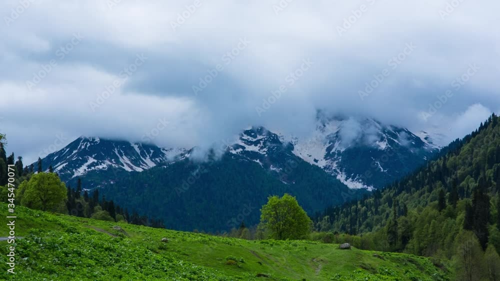 View on mountains and the forest in the National Park on beautiful day View on mountains and the forest in the National Park on beautiful day