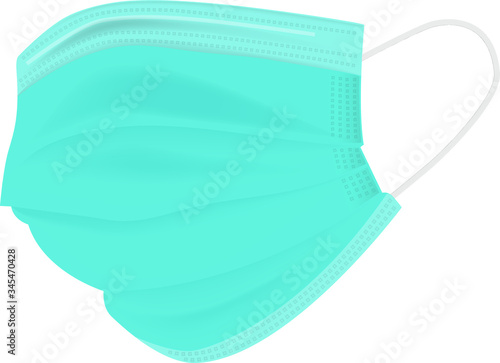 Face mask to protect from virus. Safety N95 mask, dust protection. Breathing proection. Medical standart face mask.