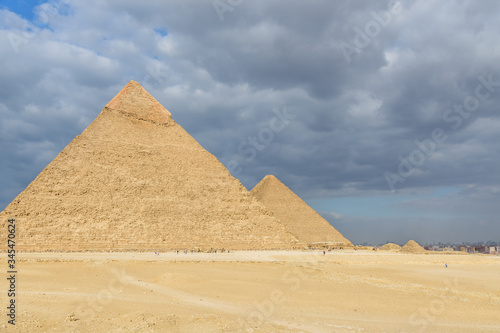 The great pyramids in Giza plateau. Cairo  Egypt