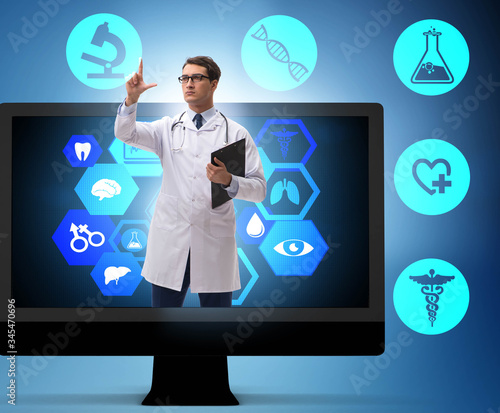 Telehealth concept with doctor doing remote check-up © Elnur