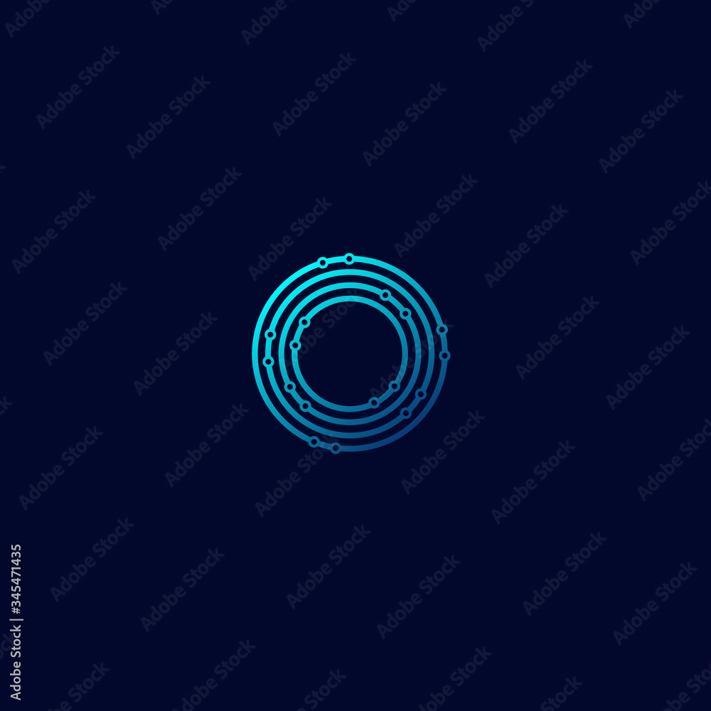 Vector Letter O dots technology concept logo design template illustration eps 10 Vector Letter O dots technology concept logo design template illustration eps 10