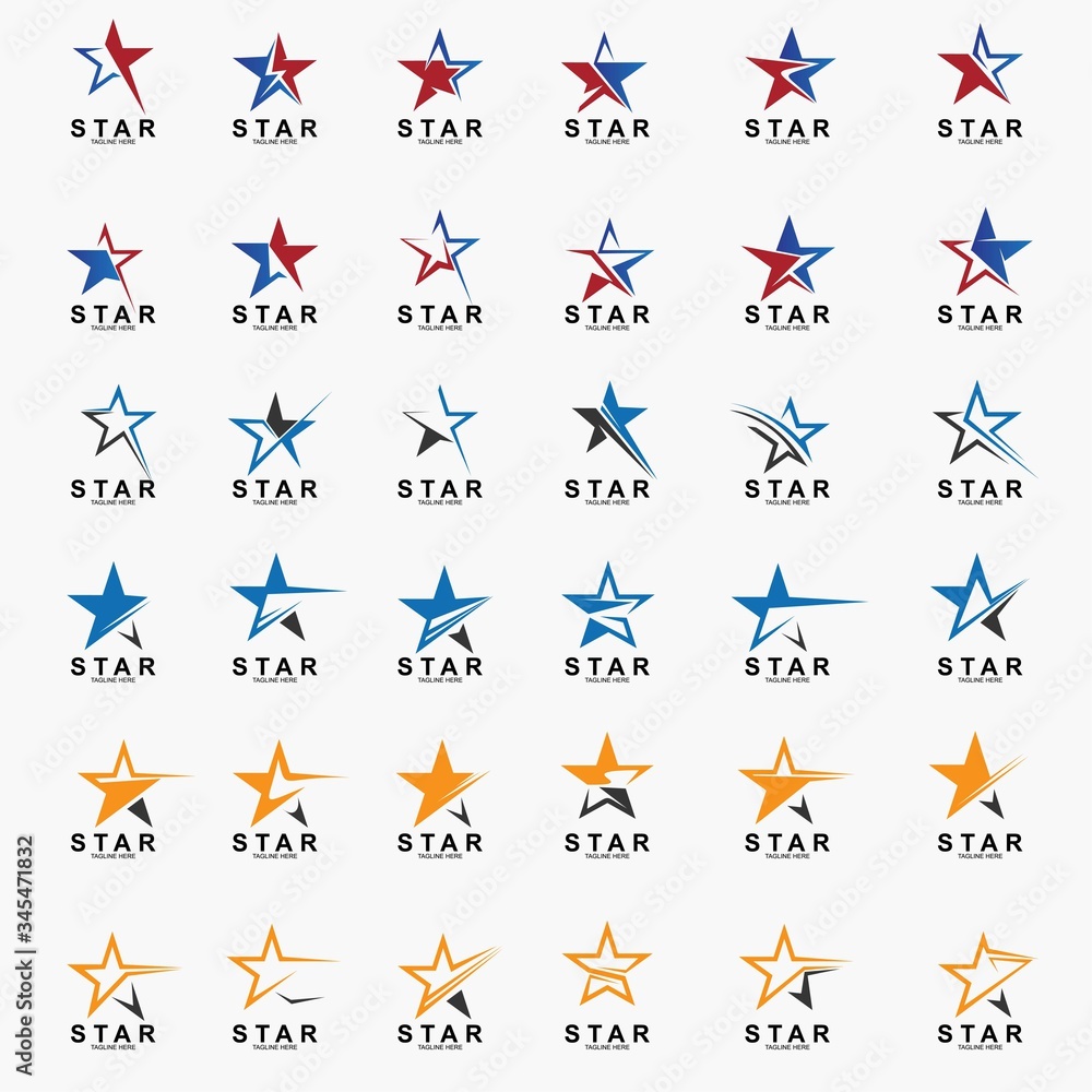 Set of Premium star logo design