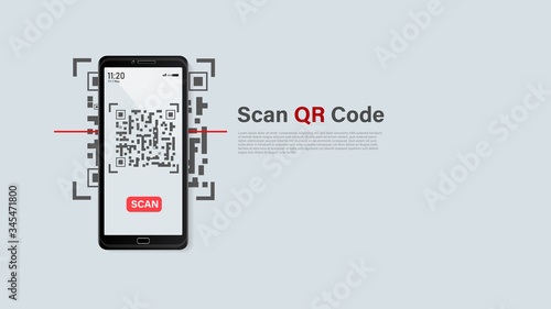 Smart phonescan QR code mobile phone for digital payment concept. modern business concept.Shopping online concept vector illustrator.