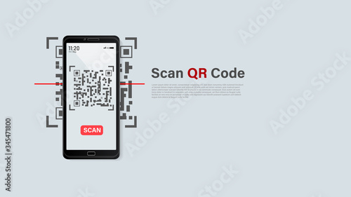 Smart phonescan QR code mobile phone for digital payment concept. modern business concept.Shopping online concept vector illustrator.