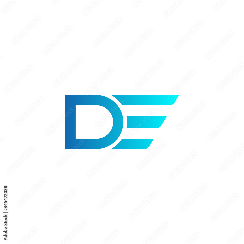 Vector Letter DE with wing concept logo design template illustration eps 10 Vector Letter DE with wing concept logo design template illustration eps 10