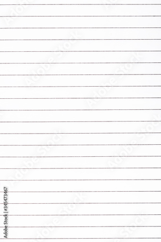 Exercise book paper page with lines, one page. Blank lined worksheet exercise book.