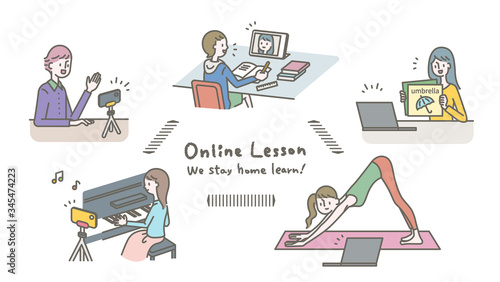 Remote online lesson, We stay home learn!