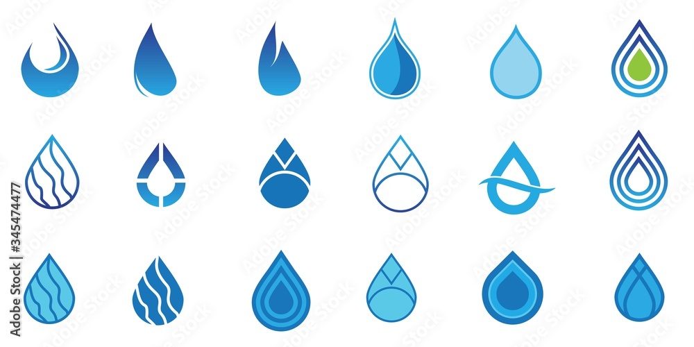 Set of Water drop logo design Set of Water drop logo design