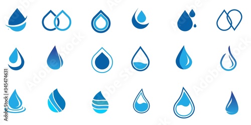 Set of Water drop logo design