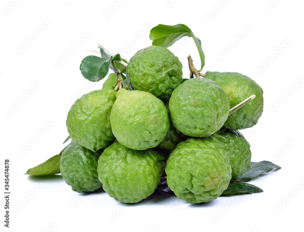 fresh bergamot fruit with leaf isolated on white background fresh bergamot fruit with leaf isolated on white background