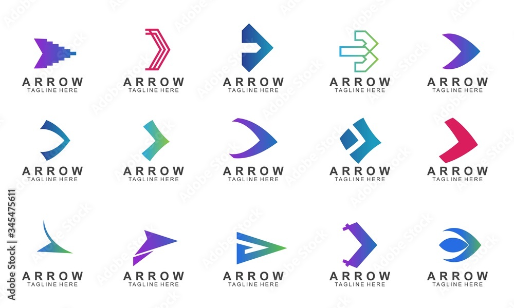 Set of arrow logo design Set of arrow logo design