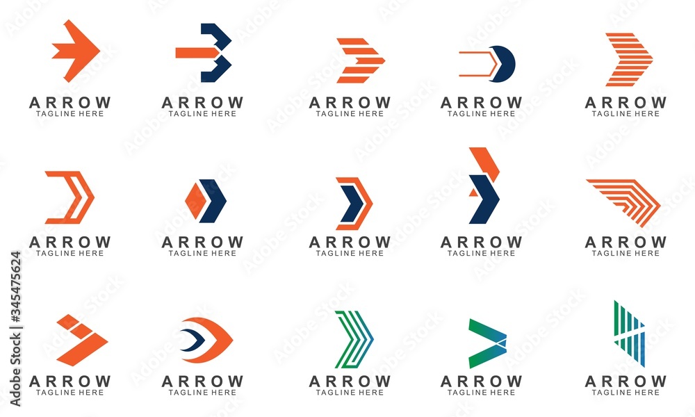 Set of arrow logo design Set of arrow logo design