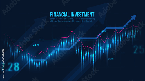 Stock market or forex trading graph in graphic concept suitable for financial investment or Economic trends business idea and all art work design. Abstract finance background. Vector illustration