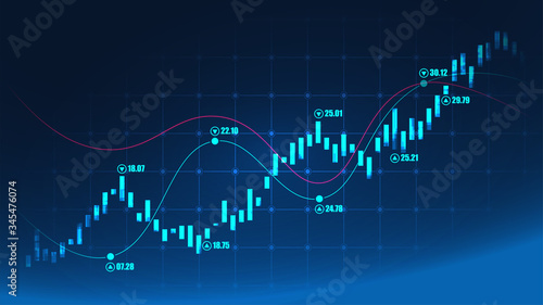 Stock market or forex trading graph in graphic concept suitable for financial investment or Economic trends business idea and all art work design. Abstract finance background. Vector illustration