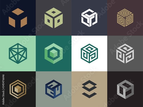 set of Premium box logo design