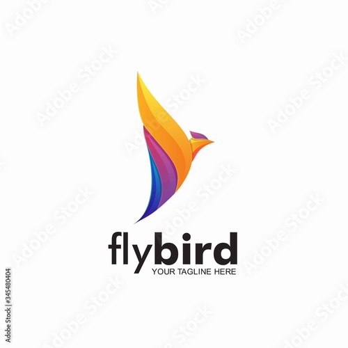 Bird logo colorful with illustration