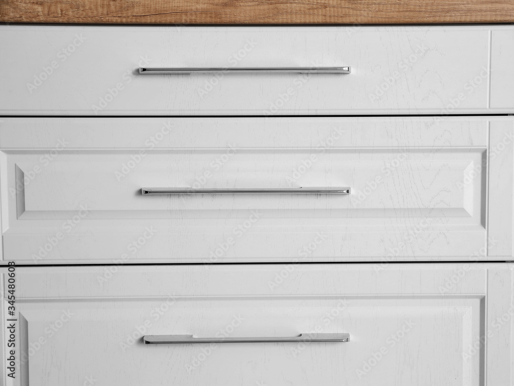New furniture in modern kitchen, closeup New furniture in modern kitchen, closeup