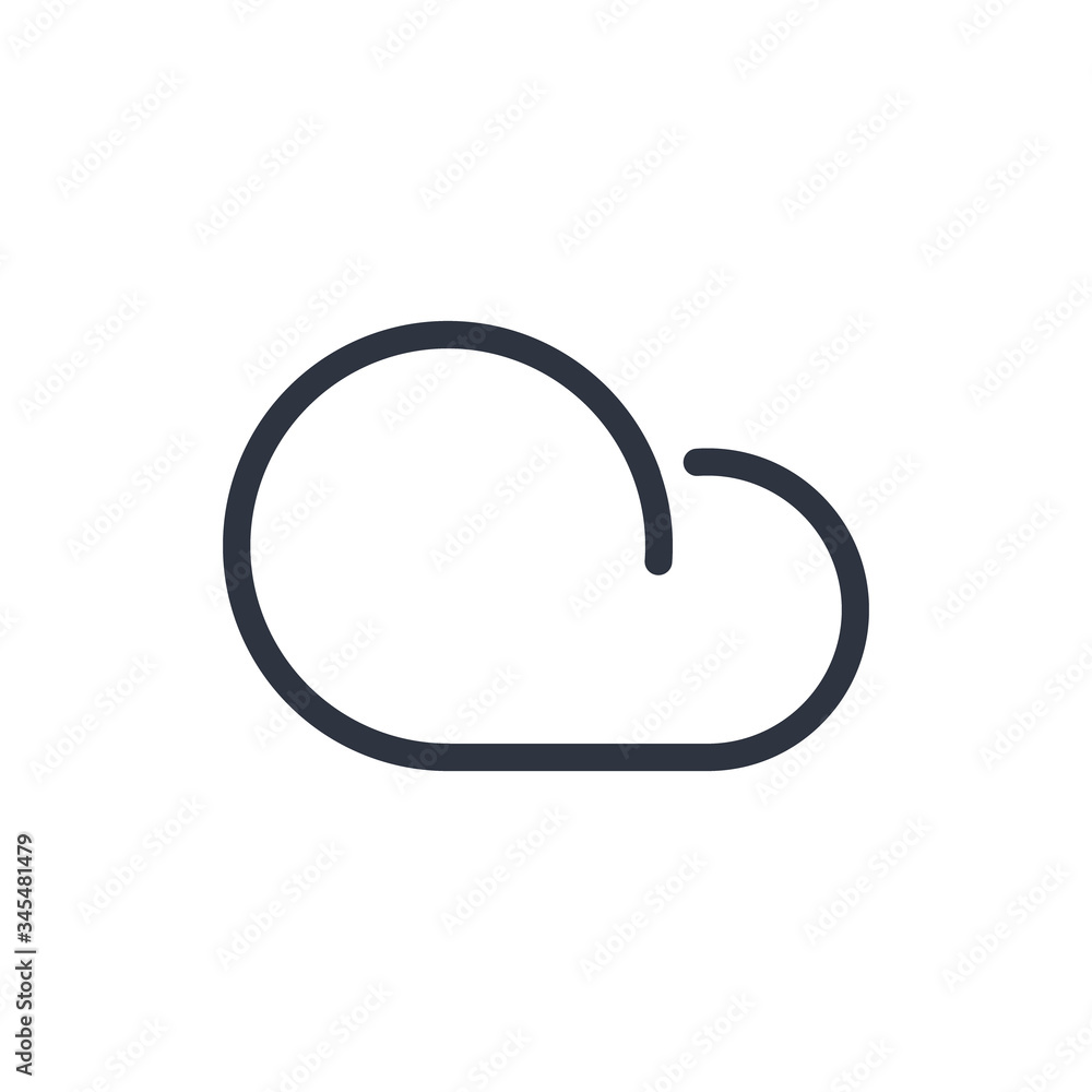 Cloud outline icon. vector symbol in flat simple style Cloud outline icon. vector symbol in flat simple style