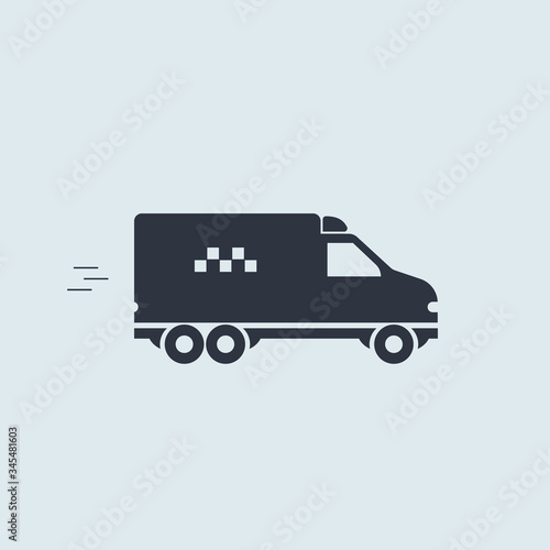 taxi minivan icon. vector simple symbol in flat style