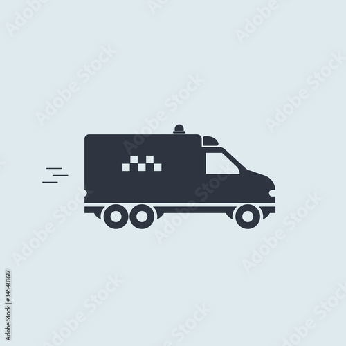 taxi minivan icon. vector simple symbol in flat style