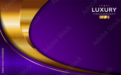 Luxury purple and golden lines background design.
