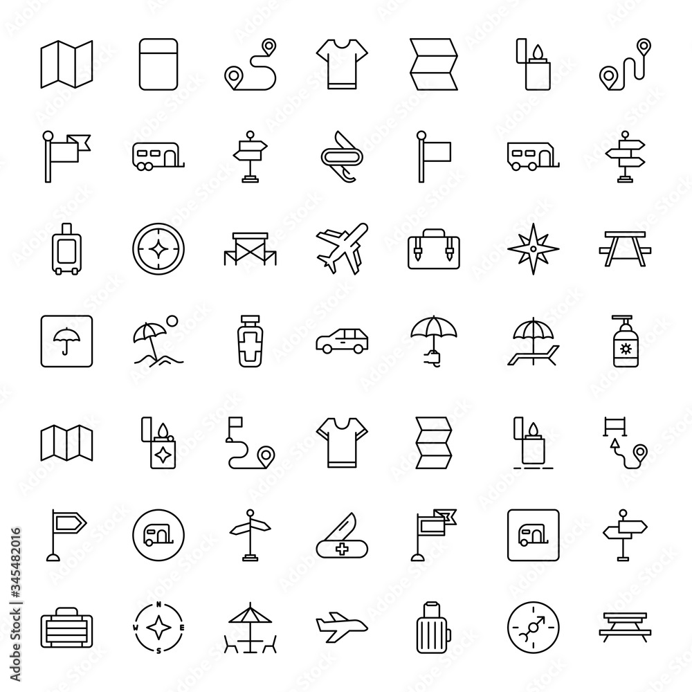 Travel set line icons Travel set line icons