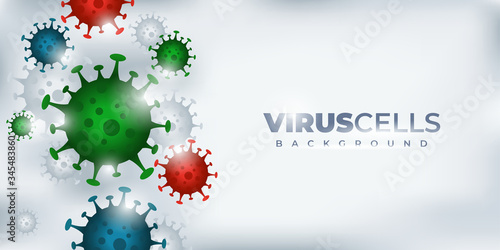 vector illustration covid-19 coronavirus cells concept background
