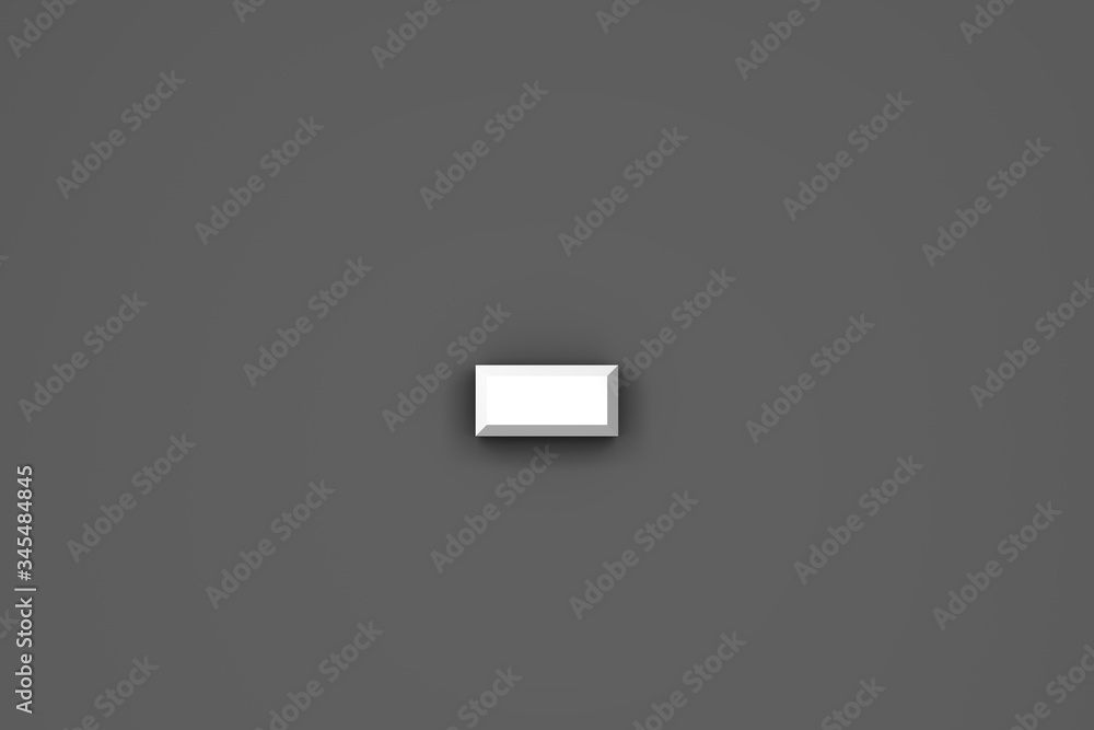 White paper style plain alphabet - minus (dash) isolated on grey background, 3D illustration of symbols White paper style plain alphabet - minus (dash) isolated on grey background, 3D illustration of symbols