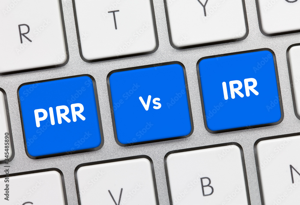 PIRR vs. IRR - Inscription on Blue Keyboard Key. PIRR vs. IRR - Inscription on Blue Keyboard Key.