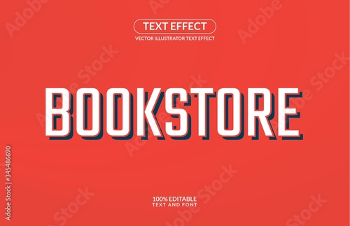 Editable Text Effect Bookstore Vector Style for advertising, social media branding, and many and many More