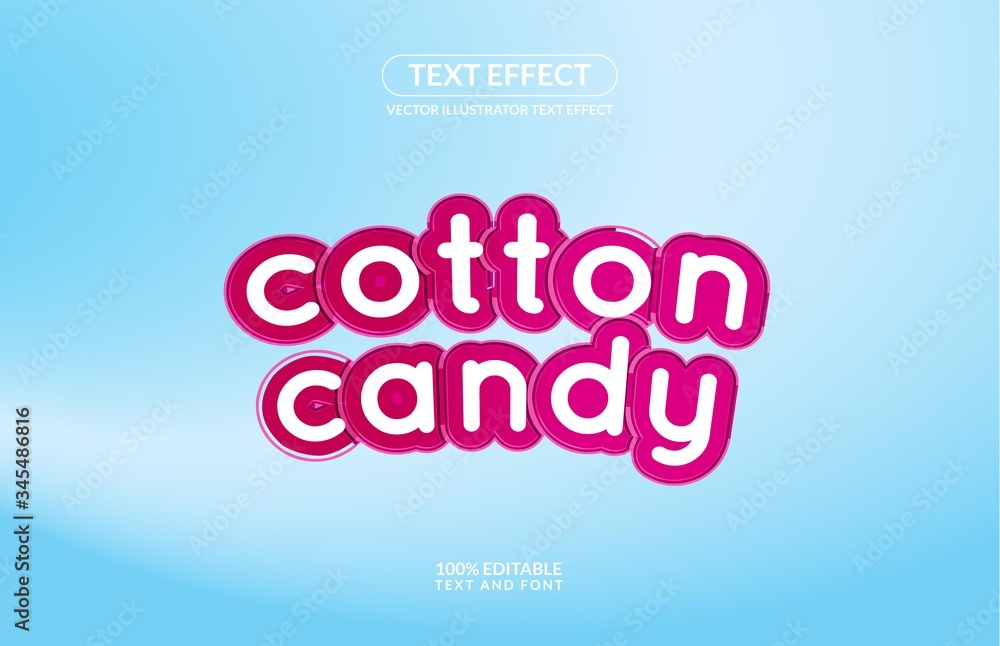 Editable Text Effect Cotton Candy Vector Style for advertising, social media branding, and many and many More Editable Text Effect Cotton Candy Vector Style for advertising, social media branding, and many and many More