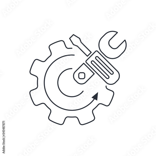 Correction of settings. Vector linear icon isolated on white background.