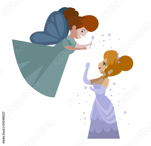 Cinderella fairy tale with magical dress