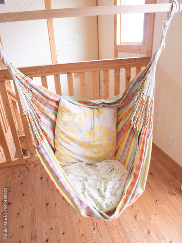 Fototapeta Naklejka Na Ścianę i Meble -  Chair hammock set up indoors