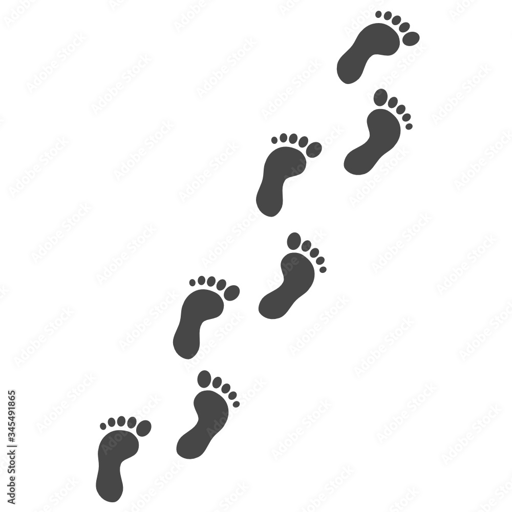 Foot print icon isolate on white background. Foot print icon isolate on white background.