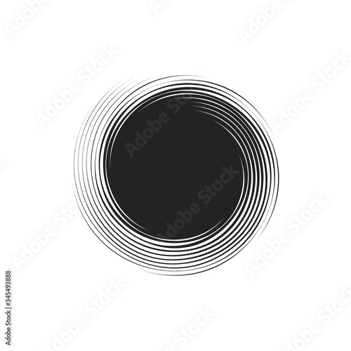 simple black spiral elements on white background, isolated stock vector illustration