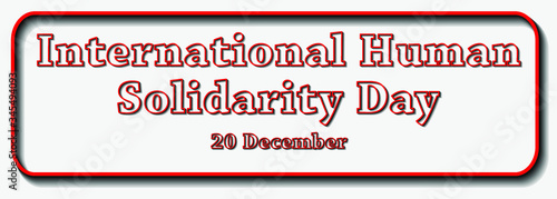  international human solidarity day Banner 3d text