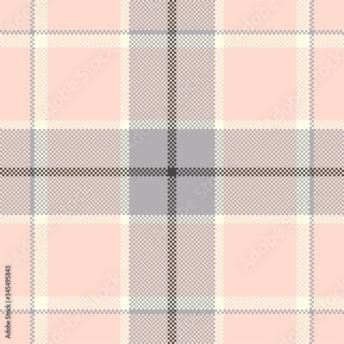 Pixel background vector design. Modern seamless pattern plaid. Square texture fabric. Tartan scottish textile. Beauty color madras ornament.