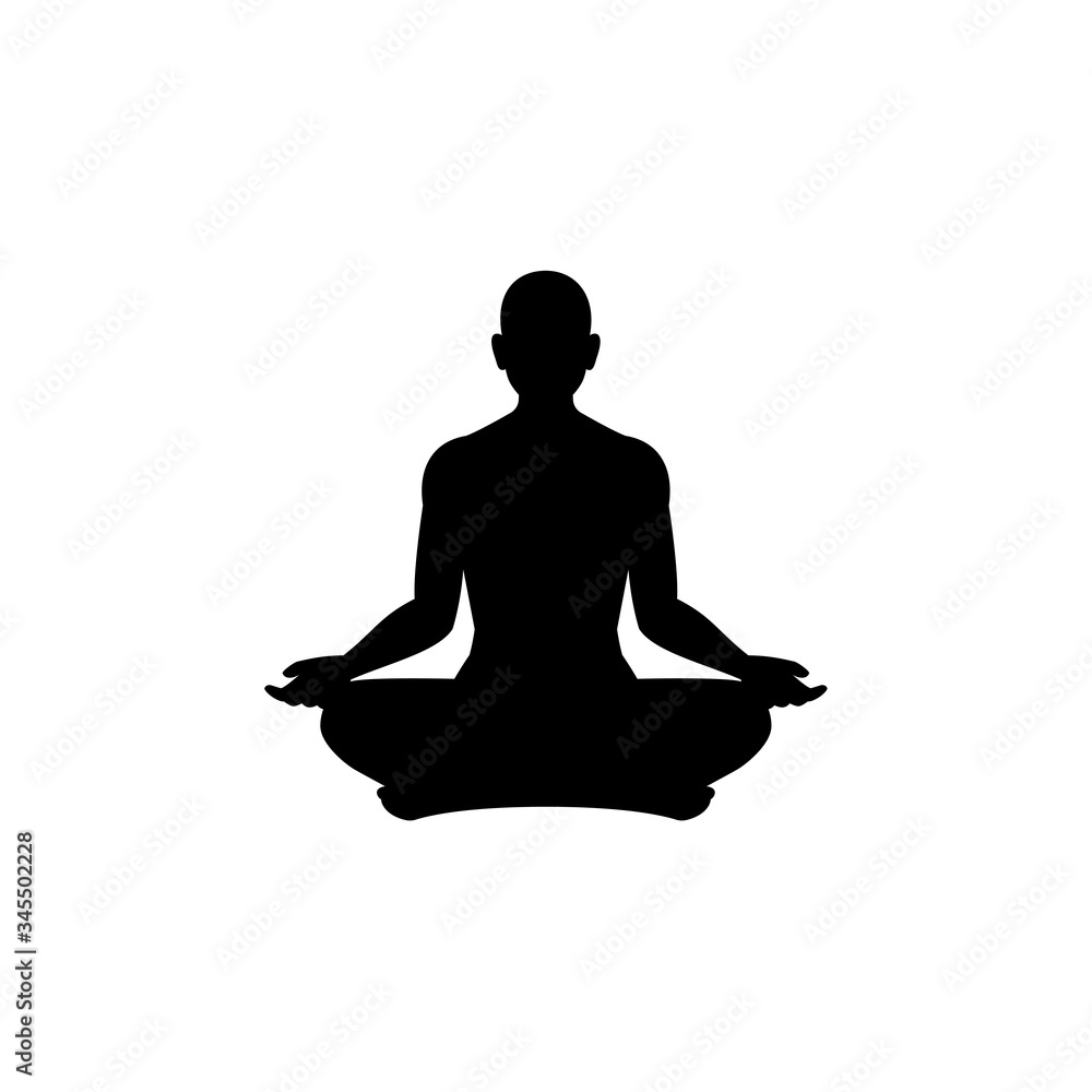 a person doing meditation with positive sign around. Vector Illustration. a person doing meditation with positive sign around. Vector Illustration.