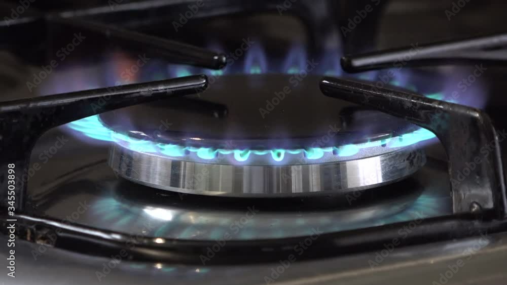 Gas flame of a domestic kitchen oven Gas flame of a domestic kitchen oven