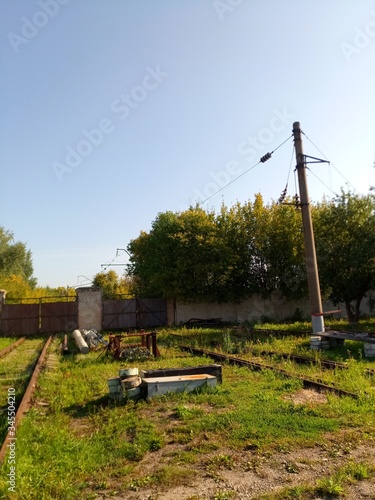 old wooden bridge in park