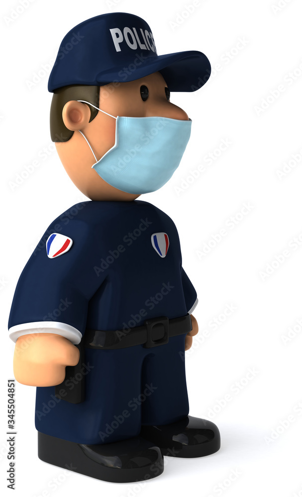 3D Illustration of a cartoon policeman 3D Illustration of a cartoon policeman